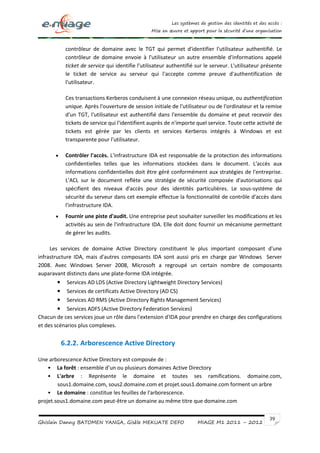 LES SYSTEMES DE GESTION DES IDENTITES ET DES ACCES : MISE EN ŒUVRE ET ...