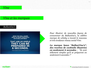 114

Tumblr, intérêt pour les marques ?

Partager leur vision de marque
Mettre en scène leur histoire
Développer l’engagement de sa communauté
Générer du trafic sur leur e-shop et de la conversion
Générer du trafic
Améliorer son référencement
Renforcer des dispositifs événementiels

 