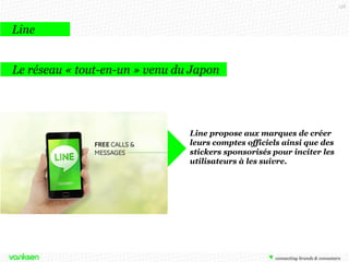 138

Pheed
Le réseau social « tout-en-un » qui propose des abonnements
premium
Pheed (cible artiste 15-35 ans) est un
agrégat géant de l’ensemble des fonctions
que nous pouvons trouver sur tous les
réseaux existants.
Il est possible pour les utilisateurs de
créer un compte dit premium, c’est-àdire payant pour les autres
utilisateurs en échange d’un contenu à
haute valeur ajoutée.

 