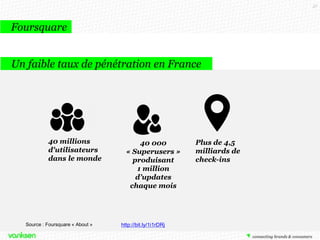 57

Google +, intérêt pour les marques ?

Créer un dialogue
Informer
Appuyer une opération événementielle (hashtags)
Améliorer son référencement et sa visibilité sur
l’ensemble du réseau Google
Toucher des cercles de niche

 