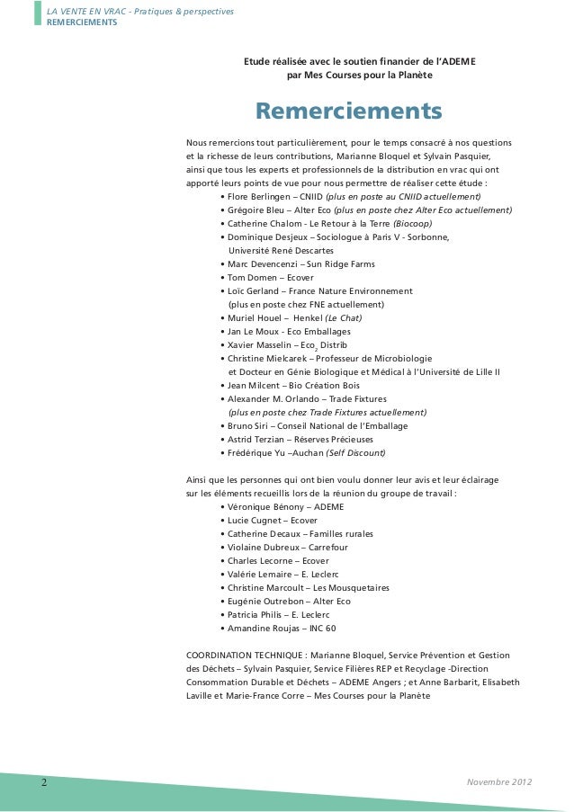 Etude La Vente En Vrac Pratiques Perspectives Realisee Avec L A