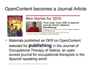 Collecting OER in Africa: OER Africa




                         http://www.oerafrica.org/
 