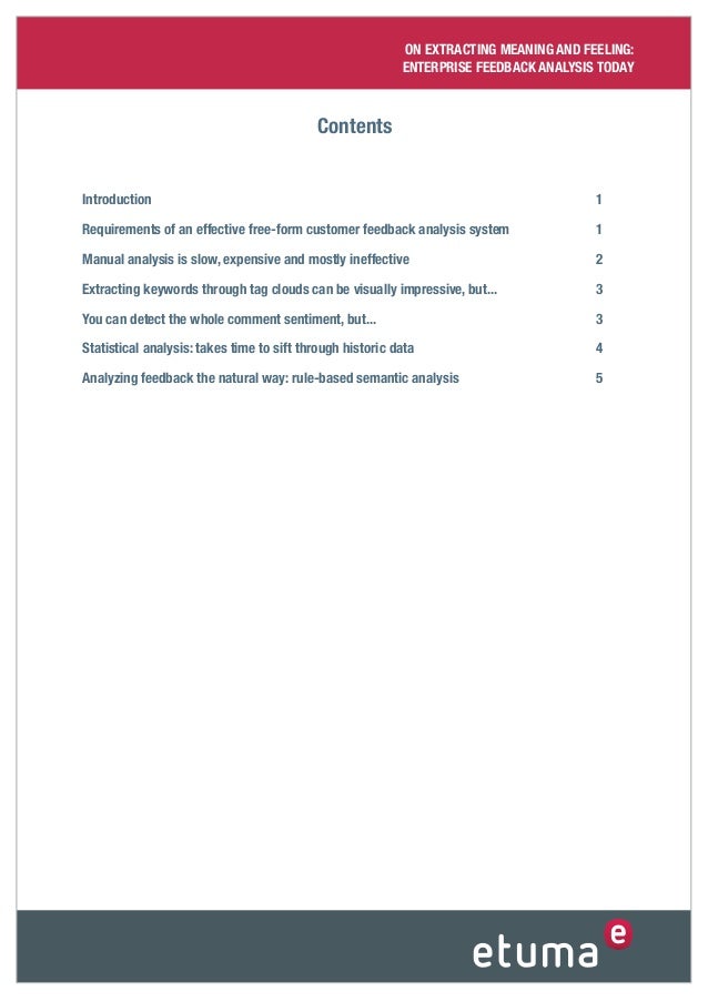 Etuma Whitepaper On Extracting Meaning And Feeling Enterprise Feedb Etuma Whitepaper On Extracting Meaning And Feeling Enterprise Feedb