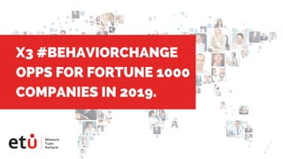 X3 #BEHAVIORCHANGE
OPPS FOR FORTUNE 1000
COMPANIES IN 2019.
 