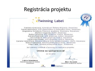 Registrácia projektu 
 