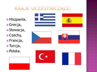  Hiszpania,
 Grecja,
 Słowacja,
 Czechy,
 Francja,
 Turcja,
 Polska.
 