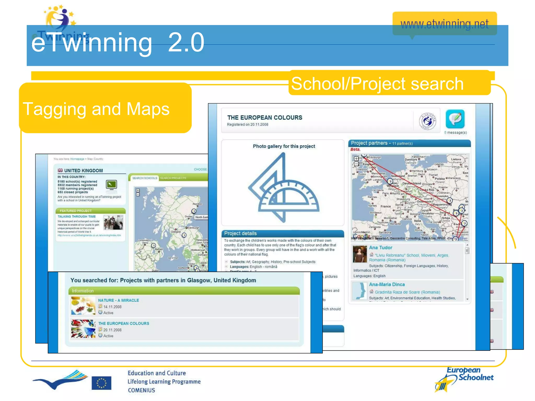 eTwinning  2.0 Tagging and Maps School/Project search 