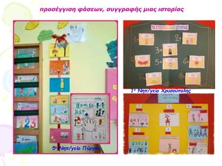 προσέγγιση φάσεων, συγγραφής μιας ιστορίας
5ο Νηπ/γείο Πύργου
1ο Νηπ/γείο Χρυσούπολης
 