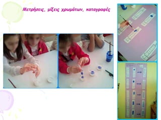 Μετρήσεις, μίξεις χρωμάτων, καταγραφές
 