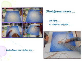 Ολοκλήρωση πίνακα ….
μια λίμνη…..
το ασημένιο φεγγάρι….
λουλουδάκια στις όχθες της …
 