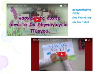 ηχογραφημένες
ευχές
(στο PhotoStory
και You Tube)
 