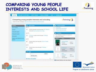 COMPARING YOUNG PEOPLE
INTERESTS AND SCHOOL LIFE
 