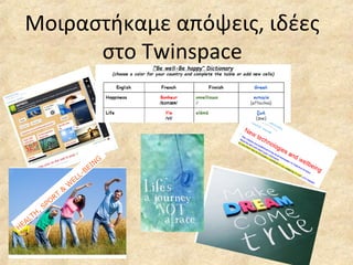 Μοιραστήκαμε απόψεις, ιδέες
στο Twinspace
 