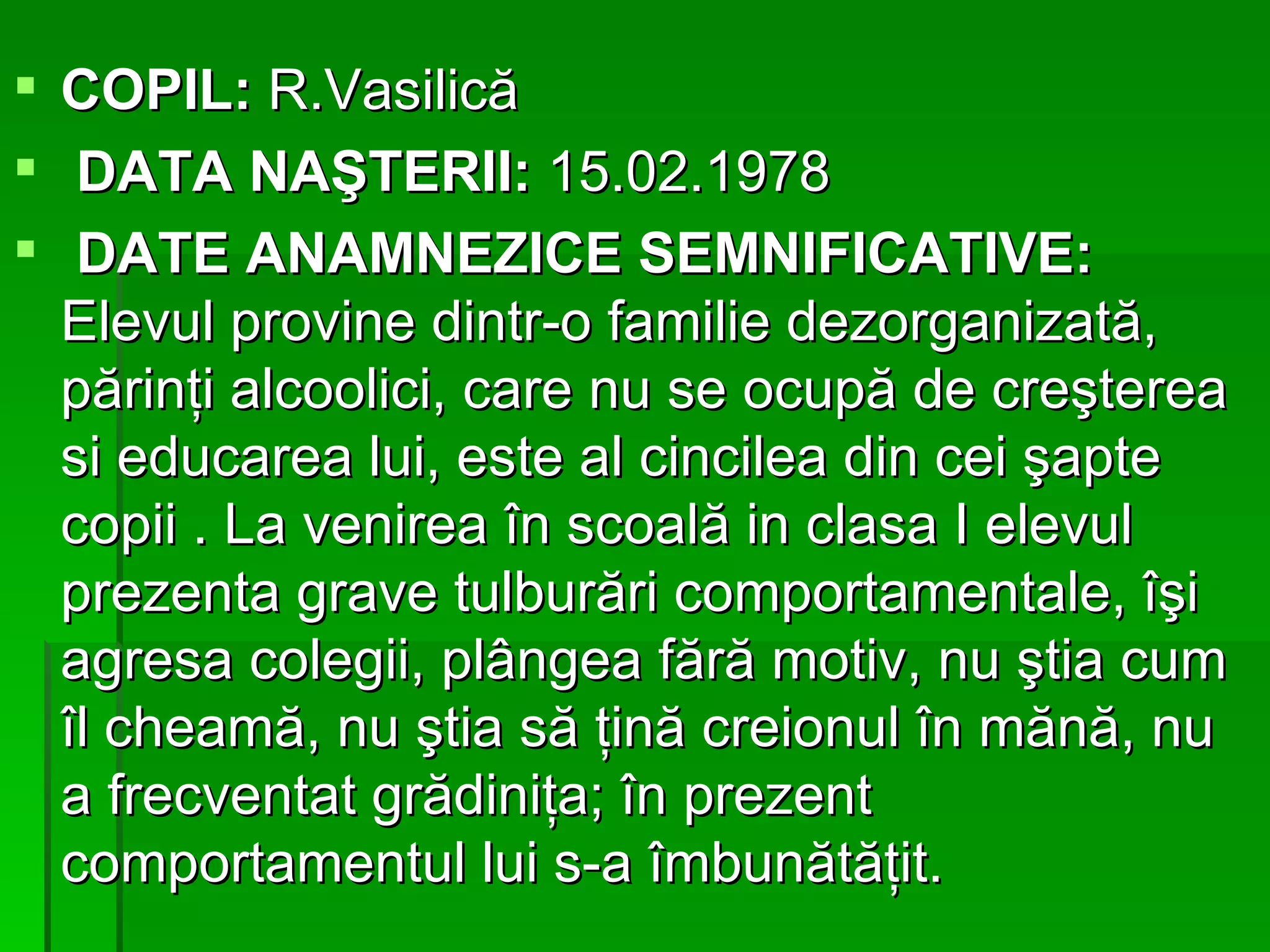 Stan alina elena neamt plan de interventie personalizat ppt