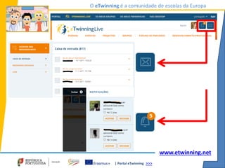 | Portal eTwinning >>>
O eTwinning é a comunidade de escolas da Europa
www.etwinning.net
 