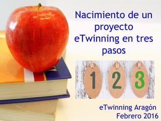 Nacimiento de un
proyecto
eTwinning en tres
pasos
eTwinning Aragón
Febrero 2016
 