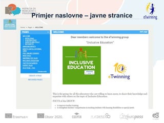 Primjer naslovne – javne stranice
 