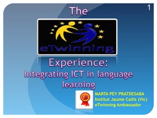 1
MARTA PEY PRATDESABA
Institut Jaume Callís (Vic)
eTwinning Ambassador
 