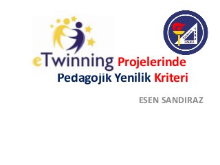 Projelerinde
Pedagojik Yenilik Kriteri
ESEN SANDIRAZ
 