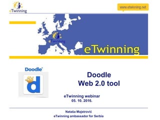 Doodle
Web 2.0 tool
eТwinning webinar
05. 10. 2016.
Nataša Majstrović
eTwinning ambassador for Serbia
 