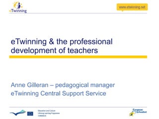 eTwinning & the professional development of teachers Anne Gilleran – pedagogical manager eTwinning Central Support Service 