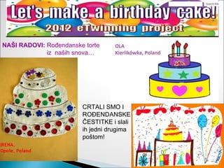 NAŠI RADOVI: Rođendanske torte
             iz naših snova…




                        CRTALI SMO I
                        ROĐENDANSKE
                        ČESTITKE i slali
                        ih jedni drugima
                        poštom!
 