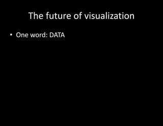 The future of visualization
• One word: DATA
 