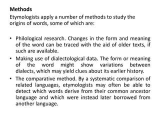 Etymology an overview by Dominic de Neuville | PPTX
