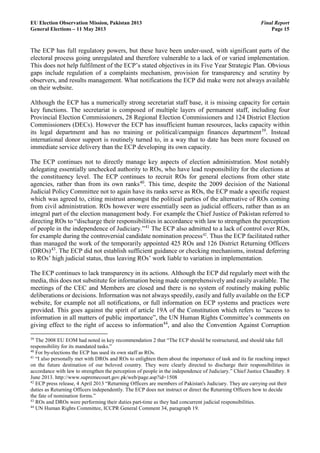 EU 2013 Pakistan Election Observation Mission (report)