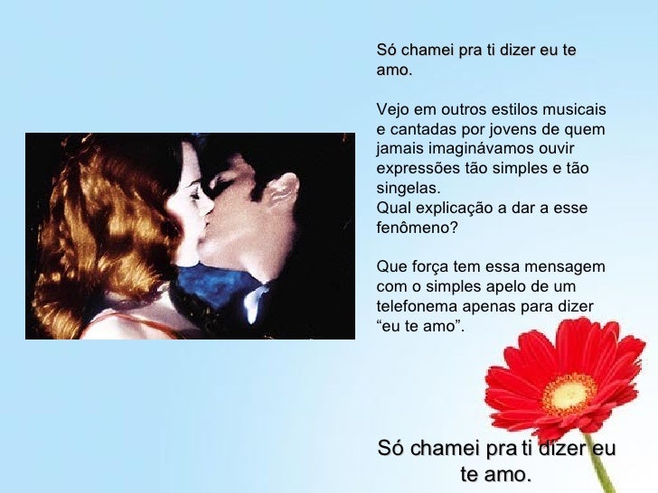 So Liguei Pra Dizer Que Eu Te Amo Letra