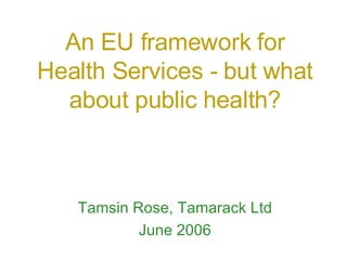EU regulation of health services but what about public health? | PPT