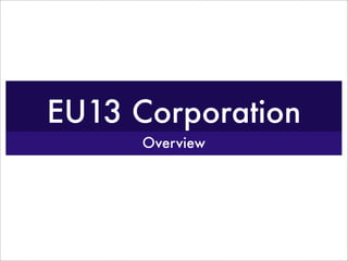 EU13 Corporation
      Overview
 