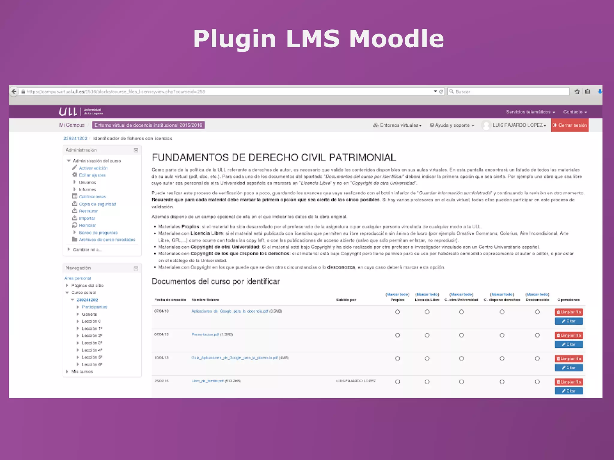 Plugin LMS Moodle
 