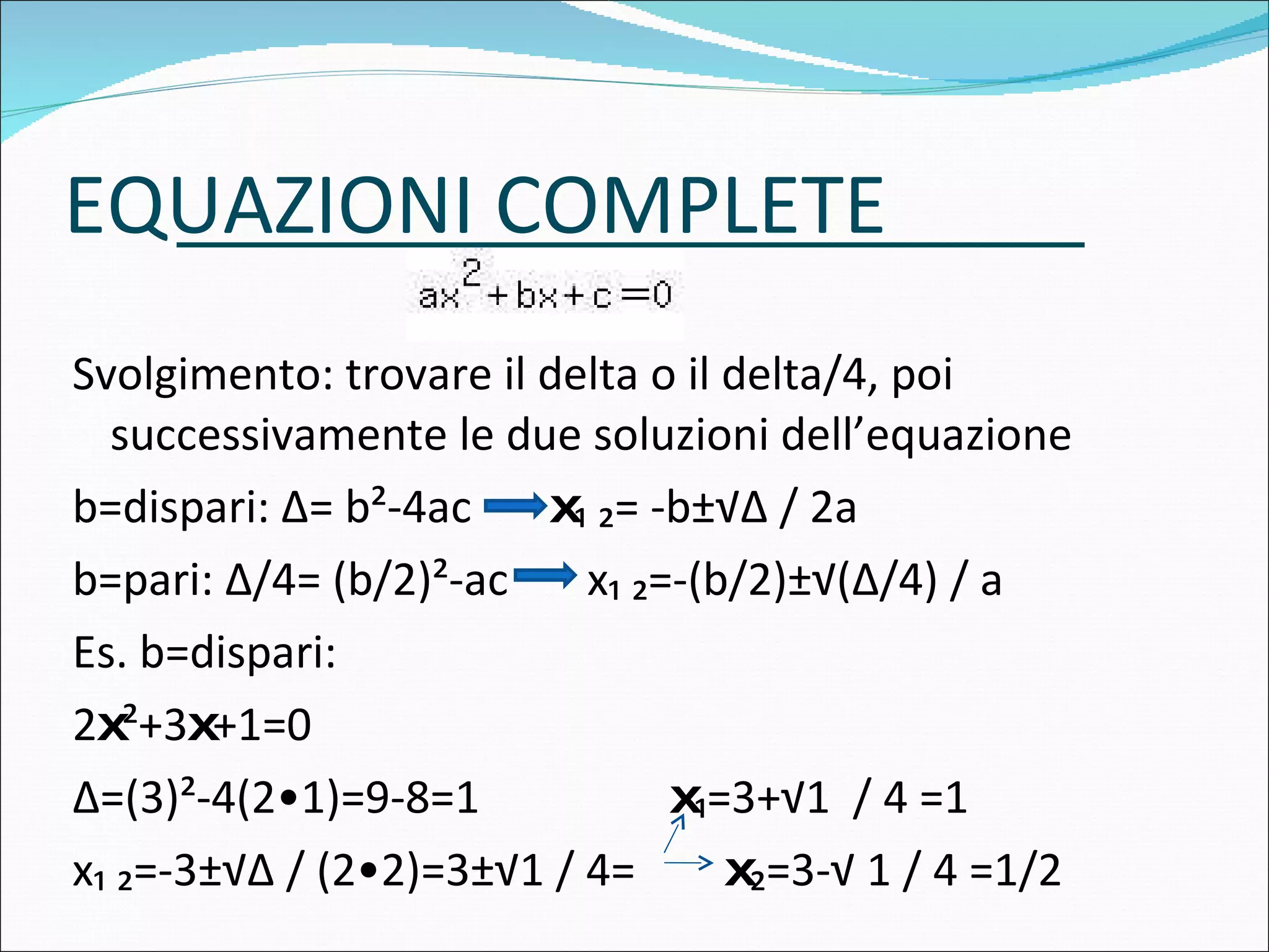 Equazioni di secondo grado in sintesi | PPT | Physics | Science