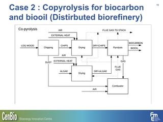 Case 2 : Copyrolysis for biocarbon
and biooil (Distirbuted biorefinery)
10
 