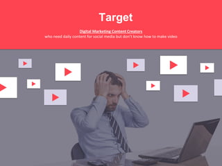 Target
Digital Marketing Content Creators
who need daily content for social media but don’t know how to make video
 