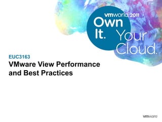 PCoIP and More - VMware View - Performance and Best Practices 