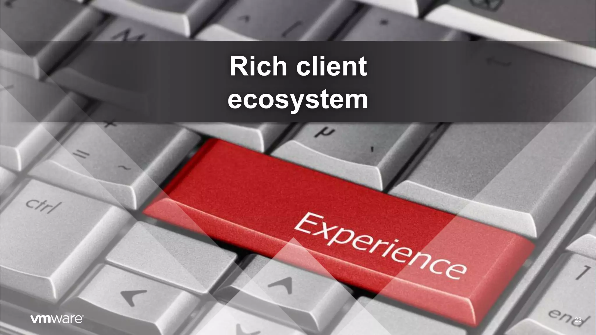 Rich client
ecosystem
23
 