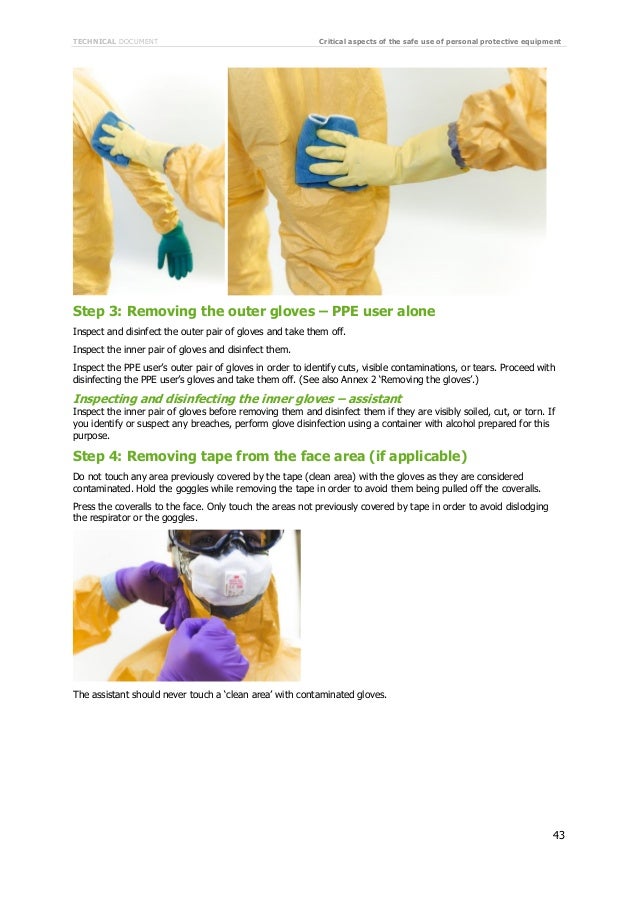 Critical aspects of the safe use of personal protective equipment