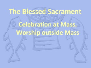 The Blessed Sacrament Celebration at Mass, Worship outside Mass 