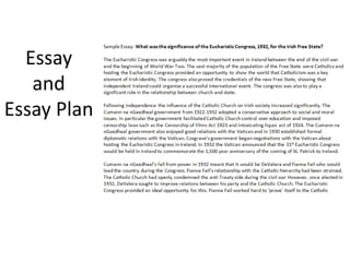 Essay
and
Essay Plan
 