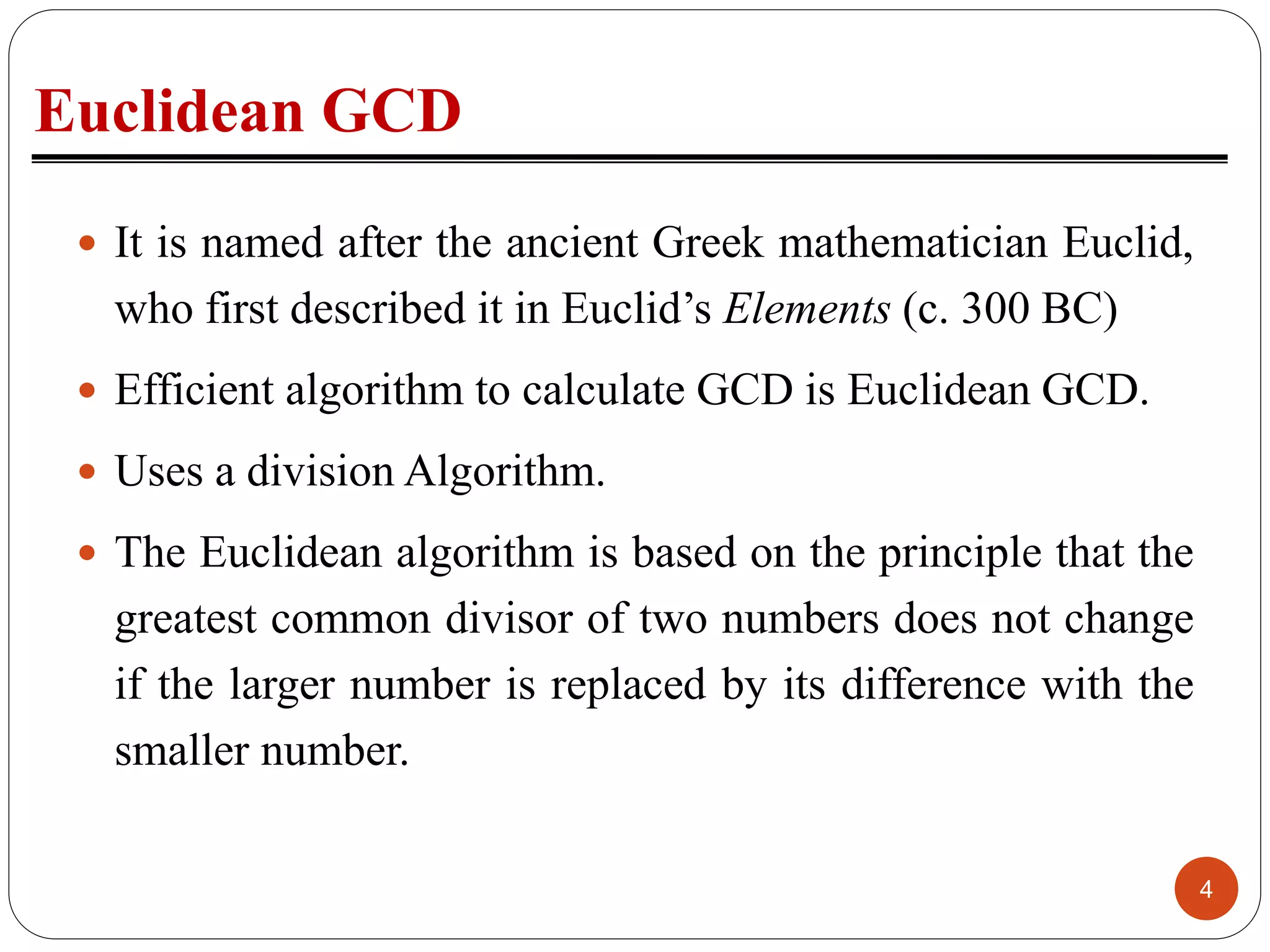 Eucledian algorithm for gcd of integers and polynomials | PPTX ...