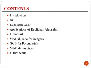 Eucledian algorithm for gcd of integers and polynomials | PPTX ...