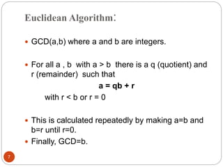 Eucledian algorithm for gcd of integers and polynomials | PPT