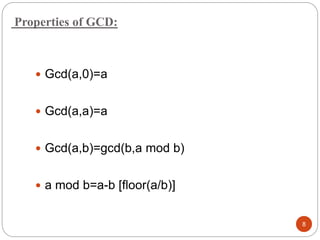 Eucledian algorithm for gcd of integers and polynomials | PPT