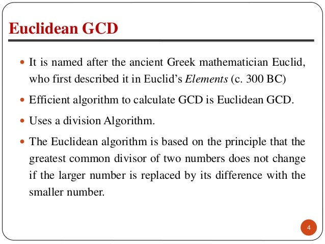 Eucledian algorithm for gcd of integers and polynomials