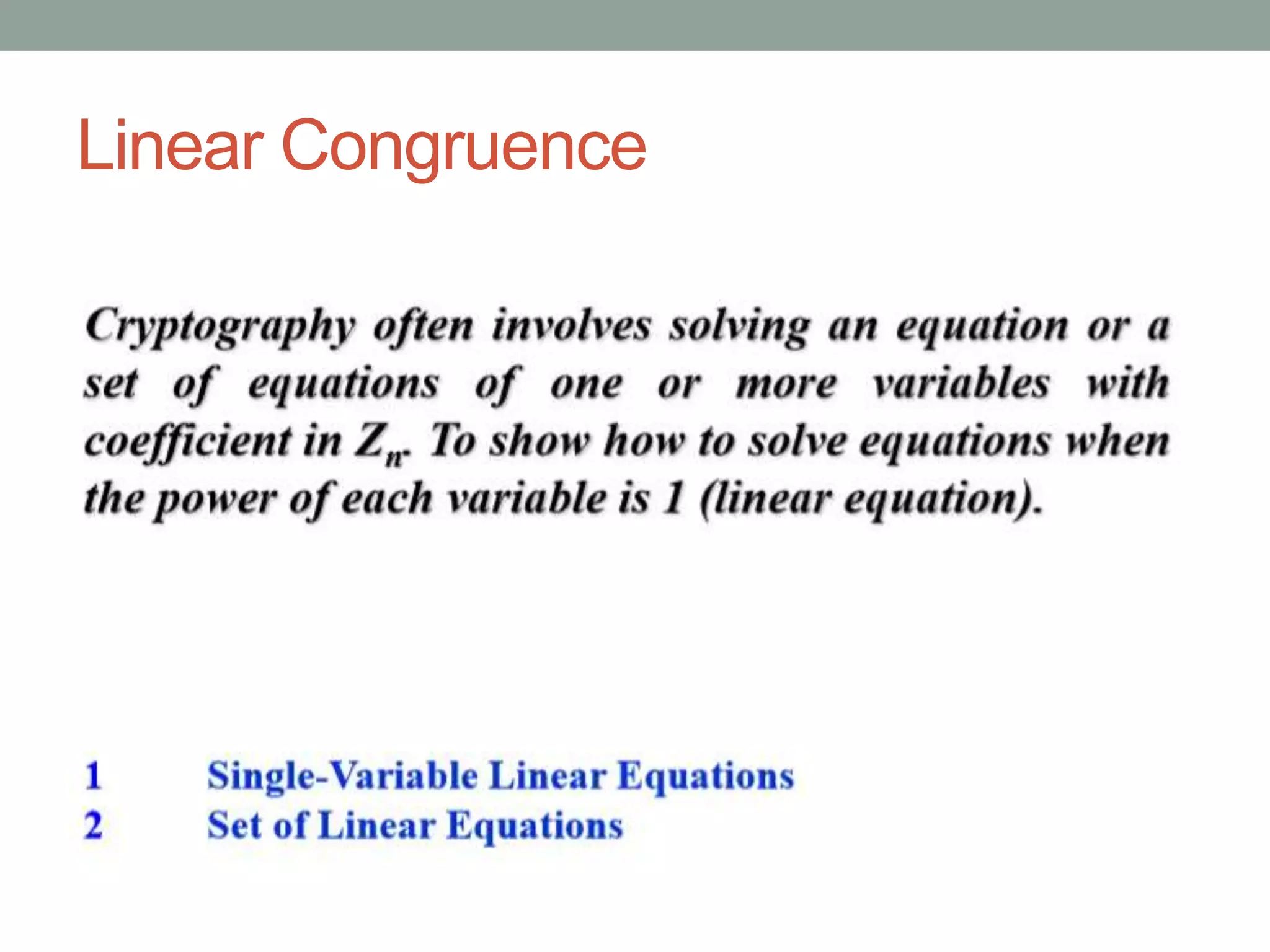 Euclid algorithm and congruence matrix | PPTX