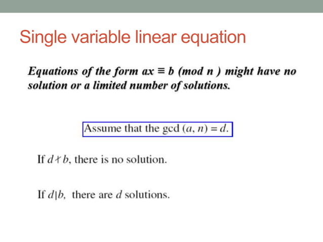 Euclid algorithm and congruence matrix | PPTX