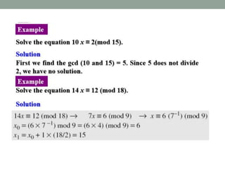 Euclid algorithm and congruence matrix | PPTX