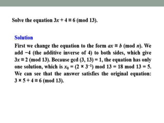 Euclid algorithm and congruence matrix | PPTX